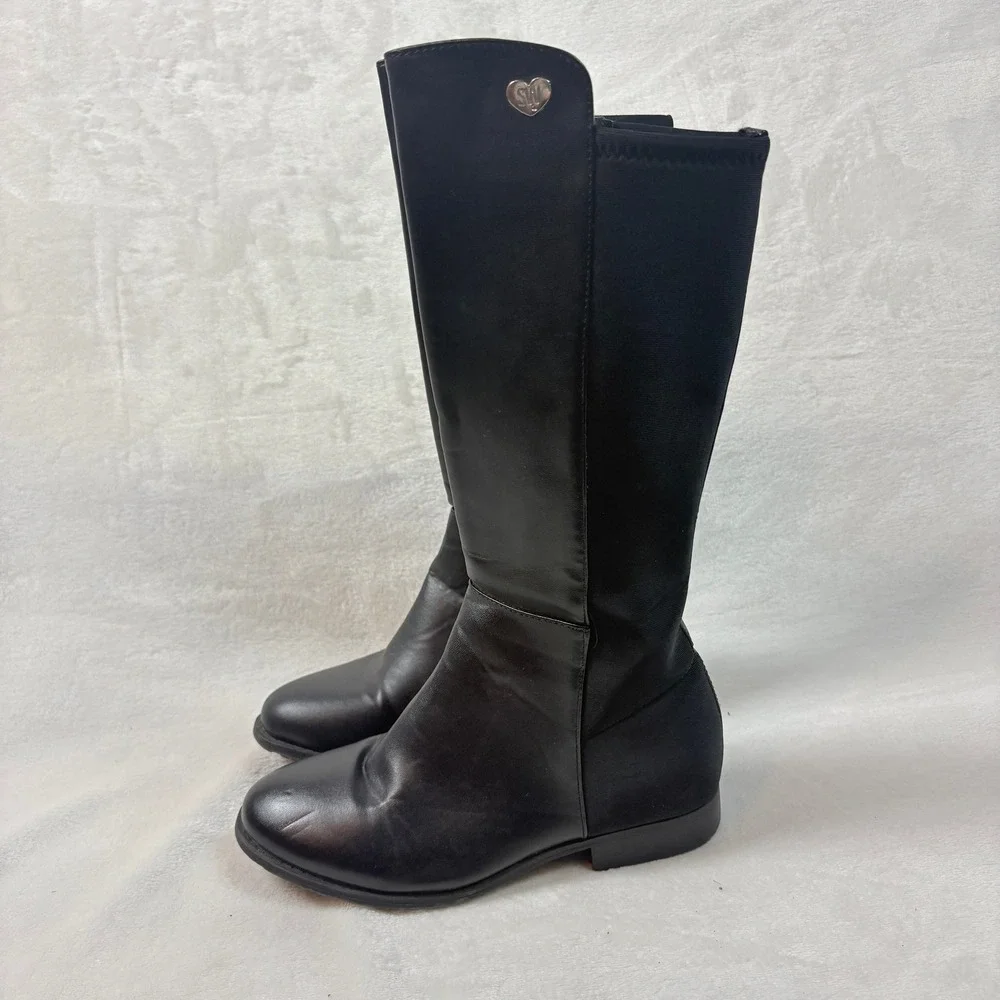 Stuart Weitzman 5050‎ Boot Kids Size 4 Black Good Tall Knee High Stretch Zip